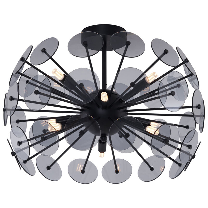 foto del prodotto qazqa lampada da soffitto atomic art d co plastico,metallo nero sfera max. 9 x watt