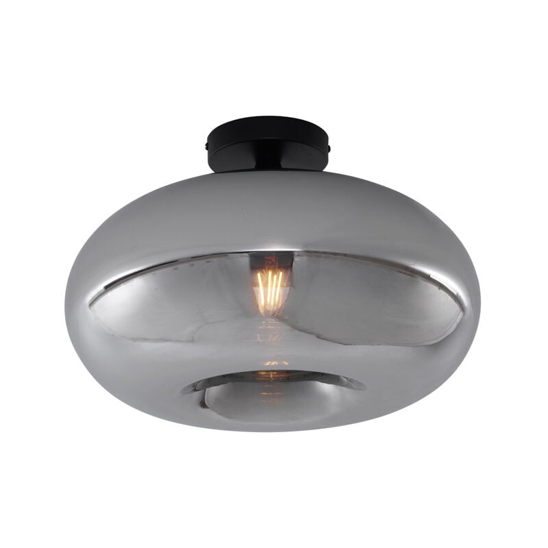 foto del prodotto qazqa lampada da soffitto busa art d co metallo,vetro nero tondo max. 1 x watt
