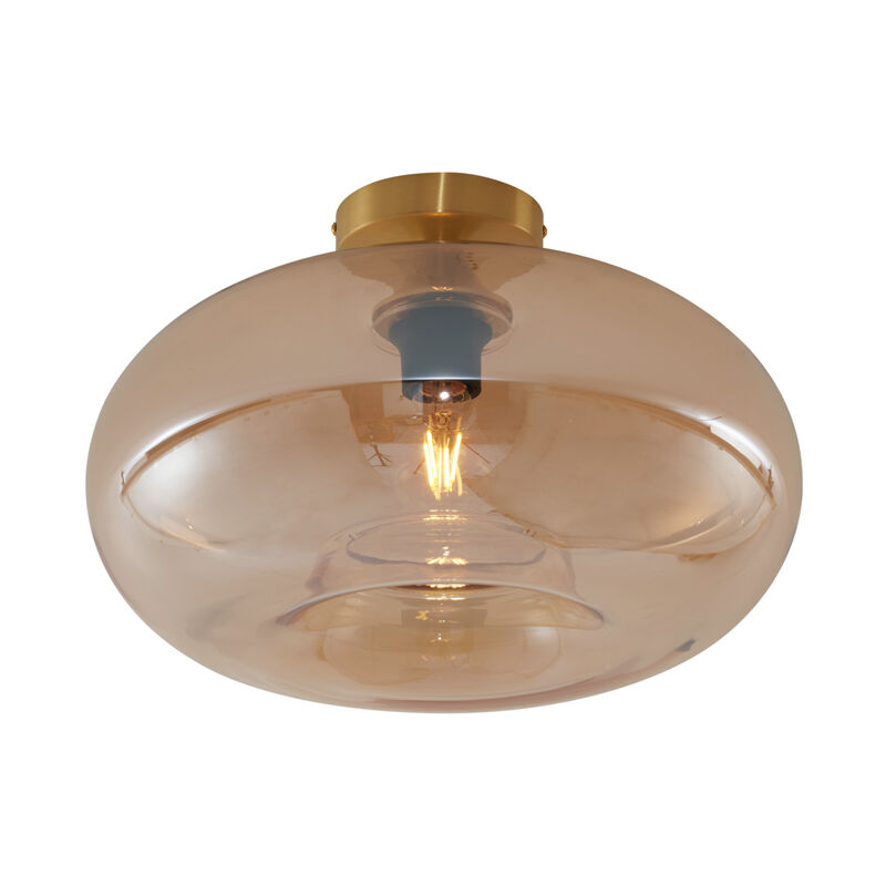 foto del prodotto qazqa lampada da soffitto busa art d co vetro,metallo oro ottone tondo max. 1 x watt