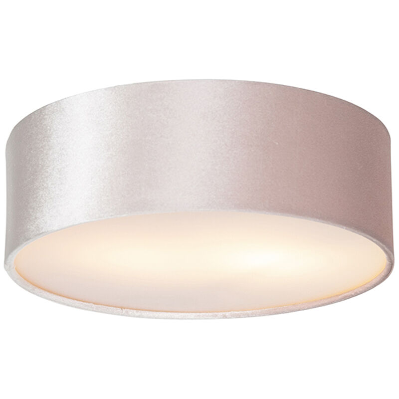 foto del prodotto qazqa lampada da soffitto drum moderno acciaio,tessuto,plastico rosa oro ottone cilindro max. 2 x watt