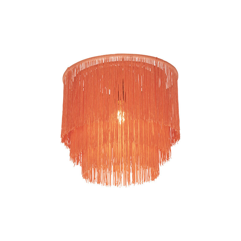 foto del prodotto qazqa lampada da soffitto franxa orientale acciaio,tessuto rosa oro ottone tondo max. 1 x watt