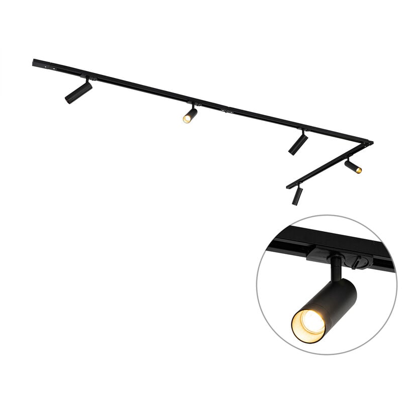 foto del prodotto qazqa lampada da soffitto jeana luxe moderno acciaio,alluminio,plastico nero oblungo max. 5 x watt