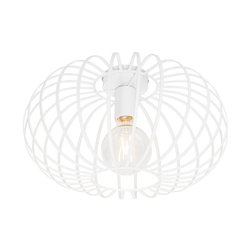 foto del prodotto qazqa lampada da soffitto johanna design acciaio bianco tondo max. 1 x watt