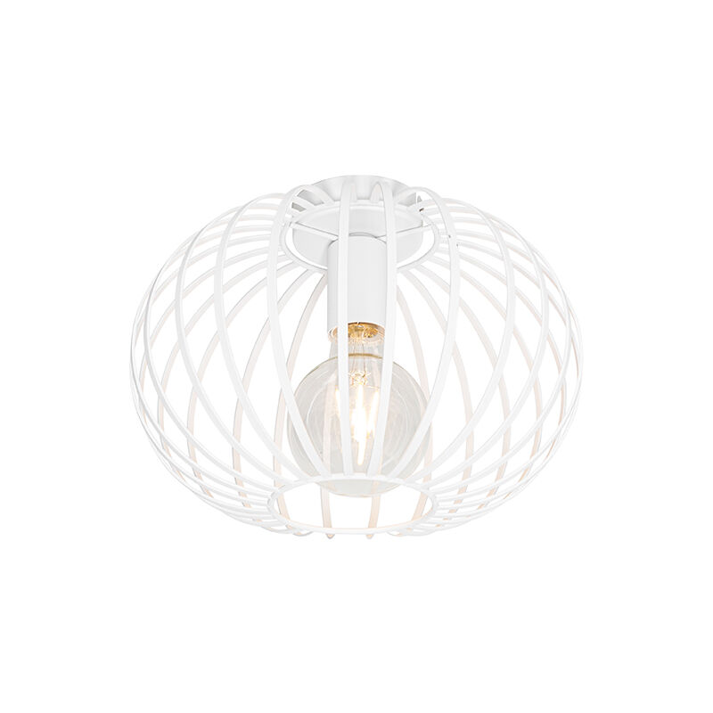 foto del prodotto qazqa lampada da soffitto johanna design acciaio bianco tondo max. 1 x watt