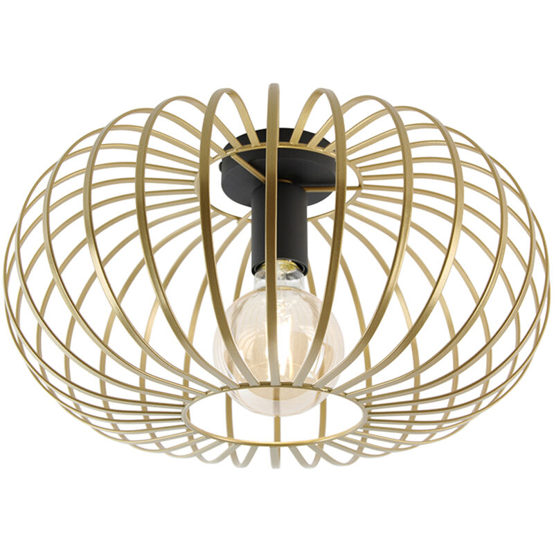 foto del prodotto qazqa lampada da soffitto johanna design acciaio oro tondo e27 max. 1 x 4.9 watt