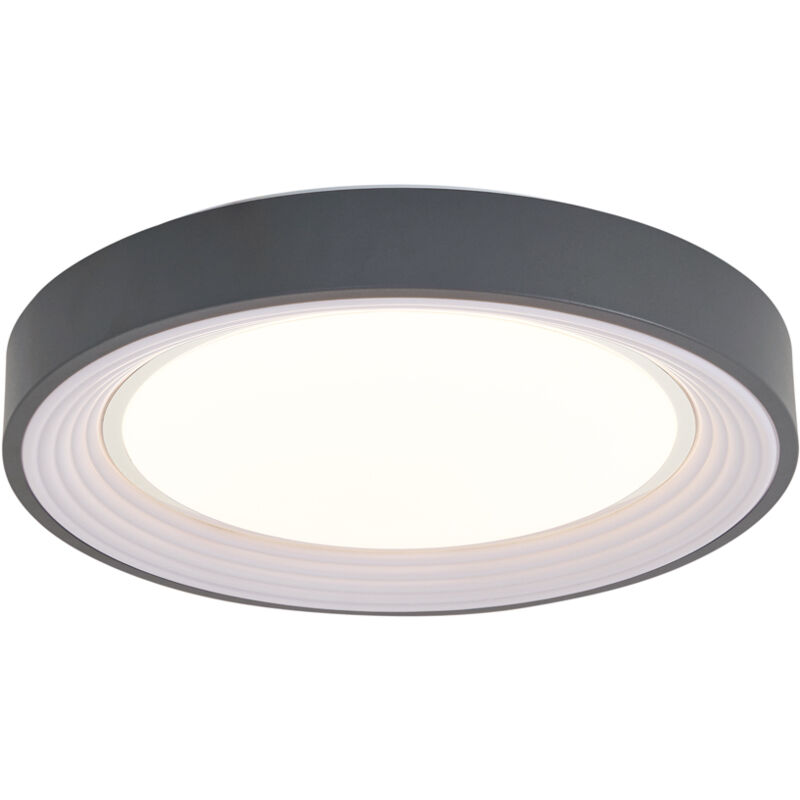 foto del prodotto qazqa lampada da soffitto kanton moderno metallo,plastico grigio bianco tondo non sostituibile led max. 1 x 23 watt
