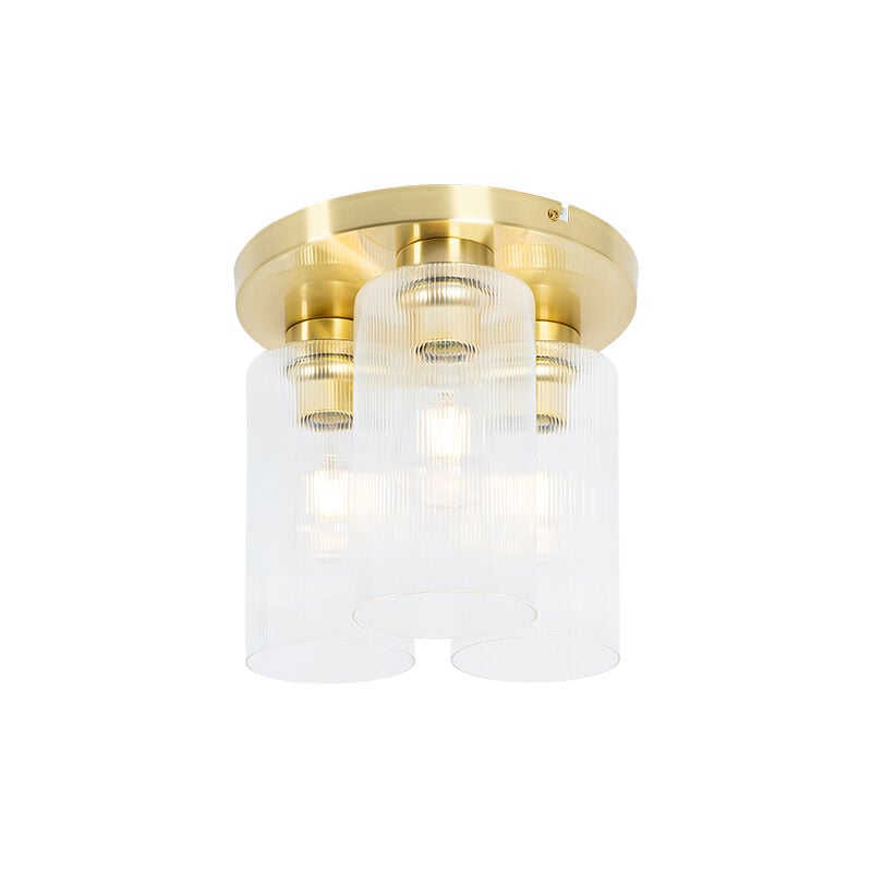 foto del prodotto qazqa lampada da soffitto laura art d co vetro,acciaio oro tondo max. 1 x watt