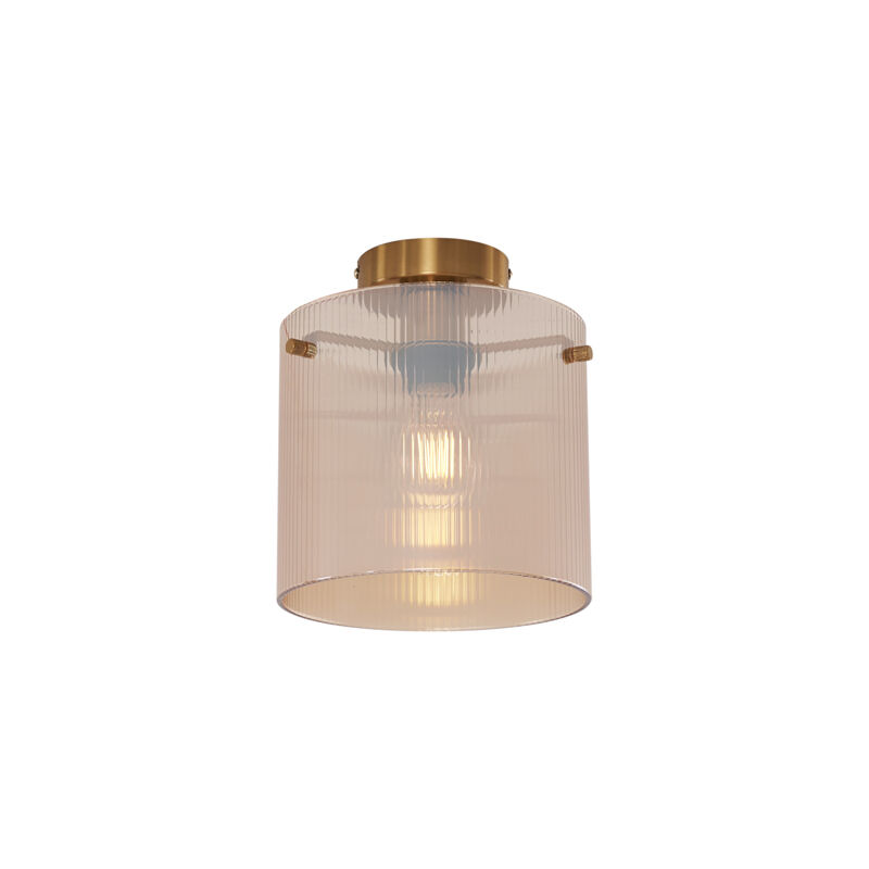 foto del prodotto qazqa lampada da soffitto laura art d co vetro,metallo ottone oro ottone tondo max. 1 x watt
