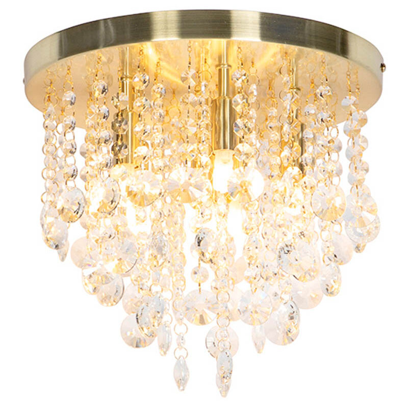 foto del prodotto qazqa lampada da soffitto medusa art d co vetro,acciaio trasparente oro ottone tondo max. 6 x watt