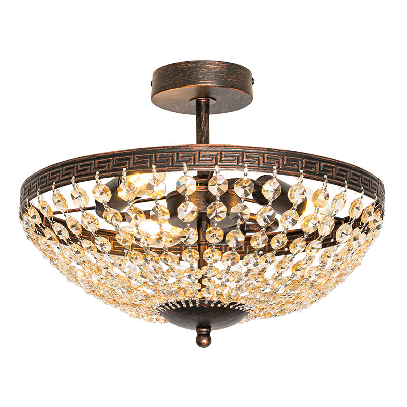 foto del prodotto qazqa lampada da soffitto mondrian classico acciaio bronzo tondo max. 3 x watt