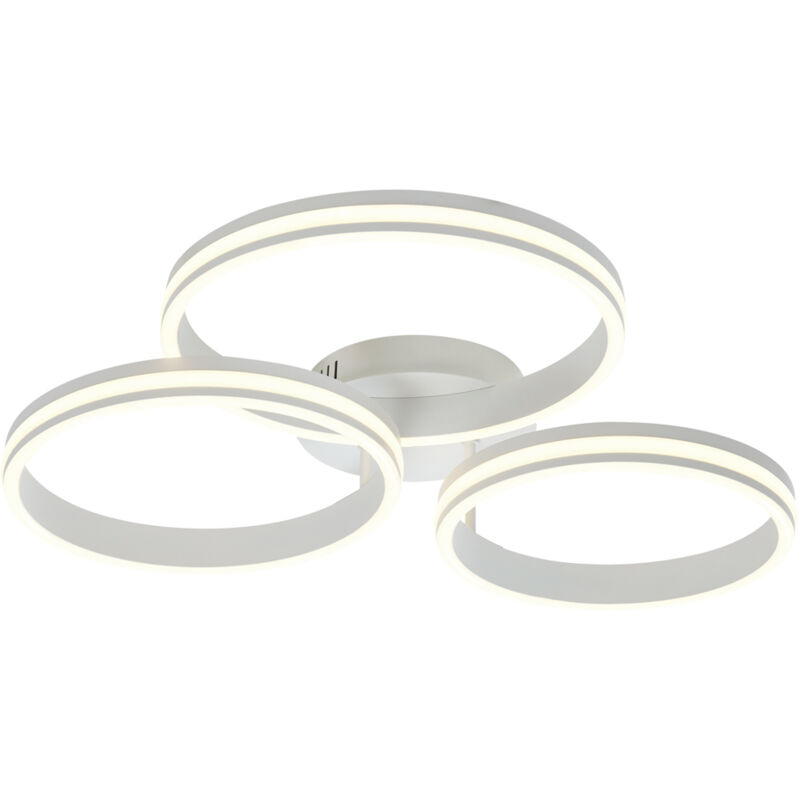 foto del prodotto qazqa lampada da soffitto navara design alluminio,plastico,acciaio bianco tondo non sostituibile led max. 3 x watt