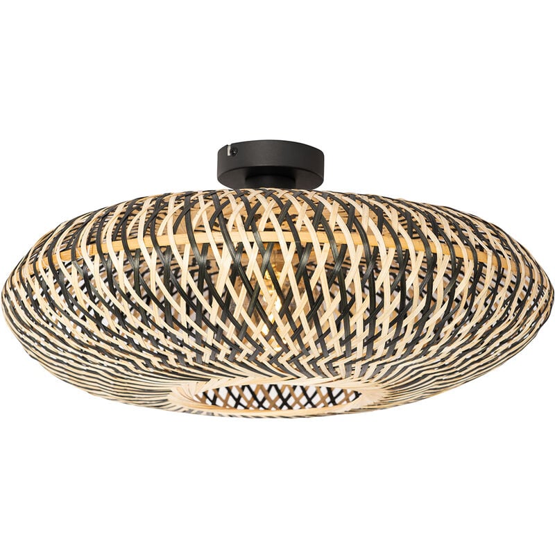 foto del prodotto qazqa lampada da soffitto ostrava orientale bamboo,acciaio nero tondo max. 1 x watt