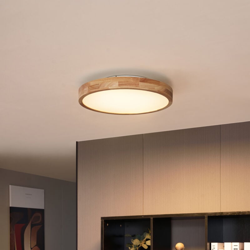 foto del prodotto qazqa lampada da soffitto pecker scandinavo plastico bianco tondo non sostituibile led max. 1 x 30 watt