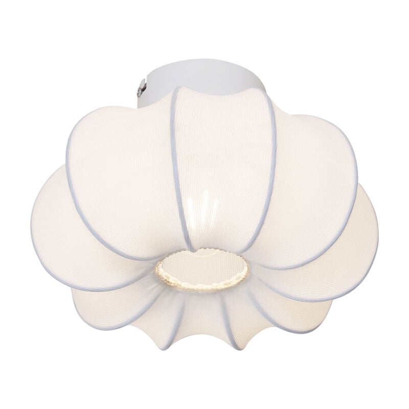 foto del prodotto qazqa lampada da soffitto plu ayesha japandi tessuto,metallo bianco tondo max. 1 x watt