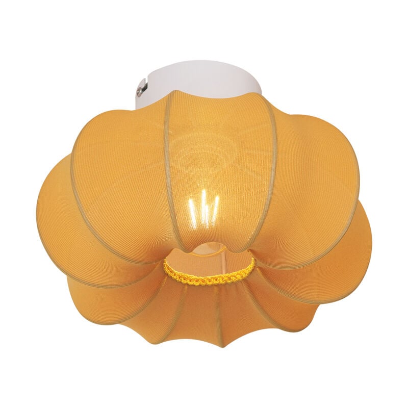foto del prodotto qazqa lampada da soffitto plu ayesha japandi tessuto,metallo oro tondo max. 1 x watt