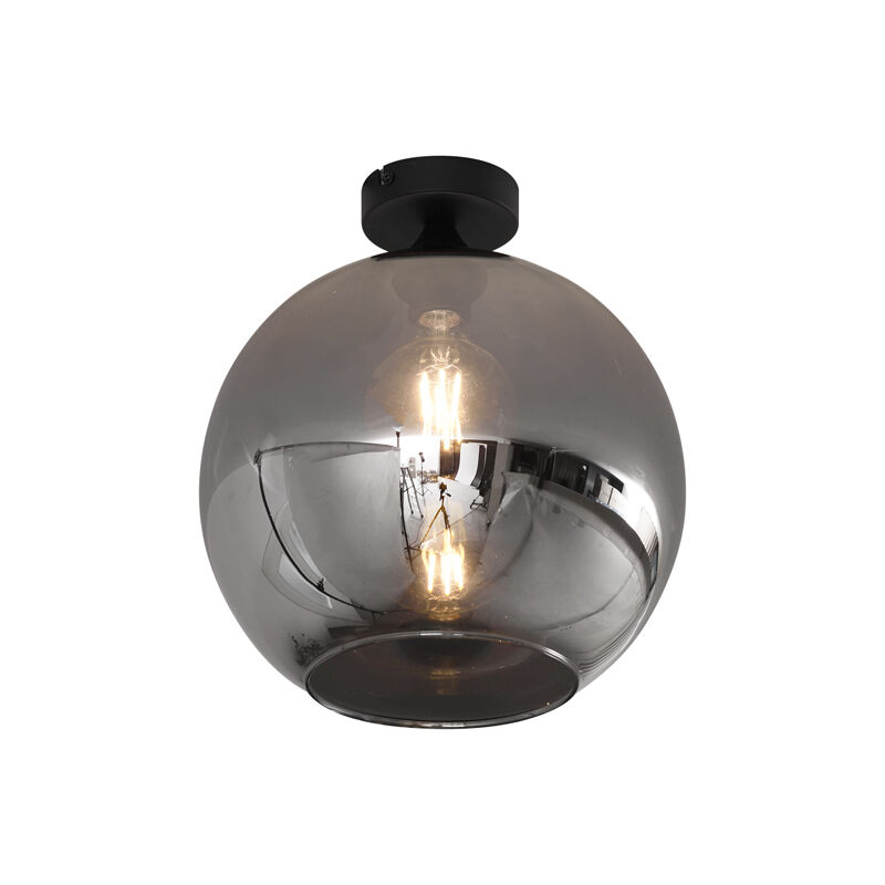 foto del prodotto qazqa lampada da soffitto sandra art d co vetro,metallo nero sfera max. 1 x watt
