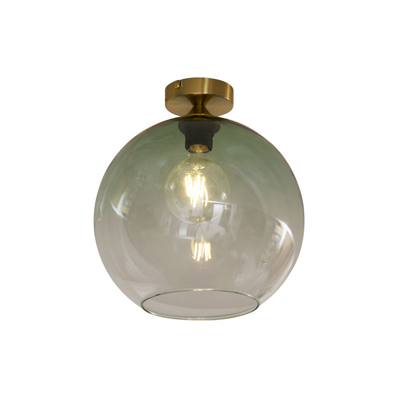 foto del prodotto qazqa lampada da soffitto sandra art d co vetro,metallo verde ottone sfera max. 1 x watt