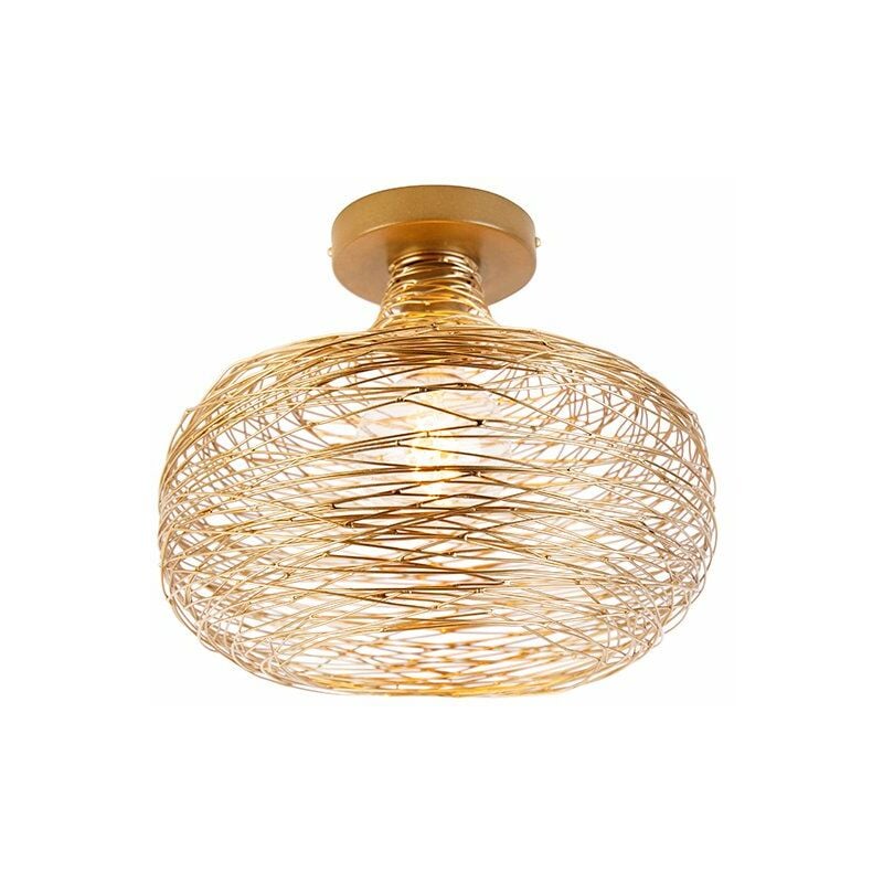 foto del prodotto qazqa lampada da soffitto sarella design acciaio oro tondo max. 1 x watt