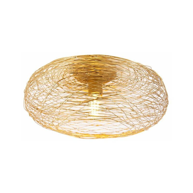 foto del prodotto qazqa lampada da soffitto sarella design acciaio oro tondo max. 1 x watt