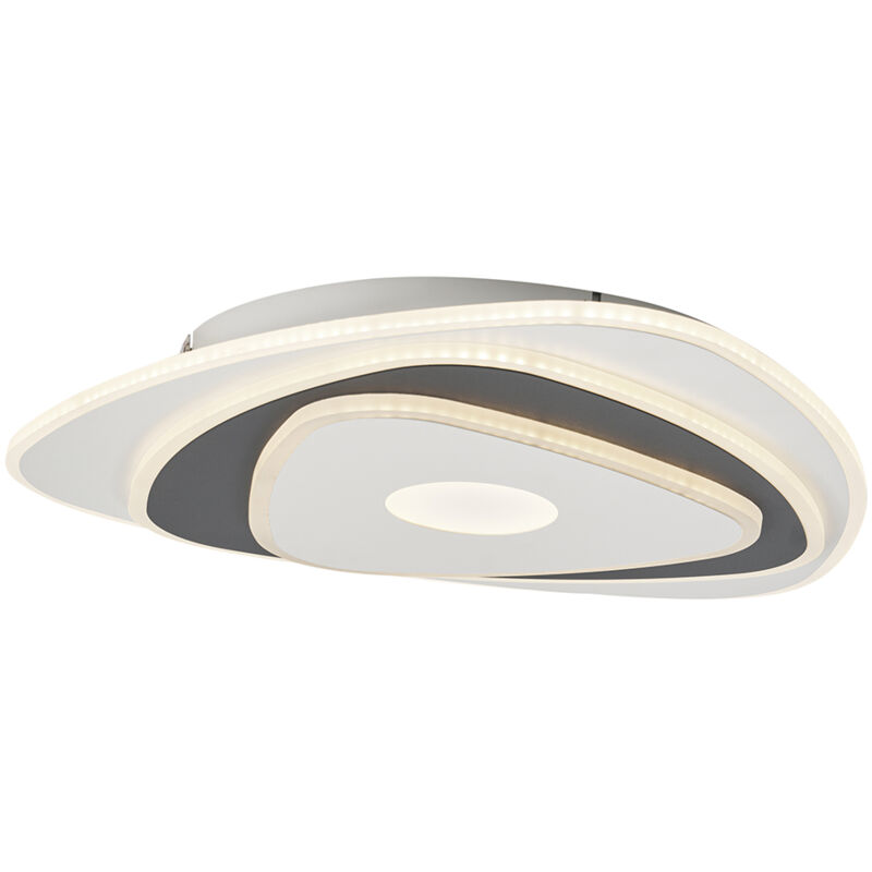 foto del prodotto qazqa lampada da soffitto taylor design plastico,acciaio bianco grigio scuro organico non sostituibile led max. 1 x 45 watt