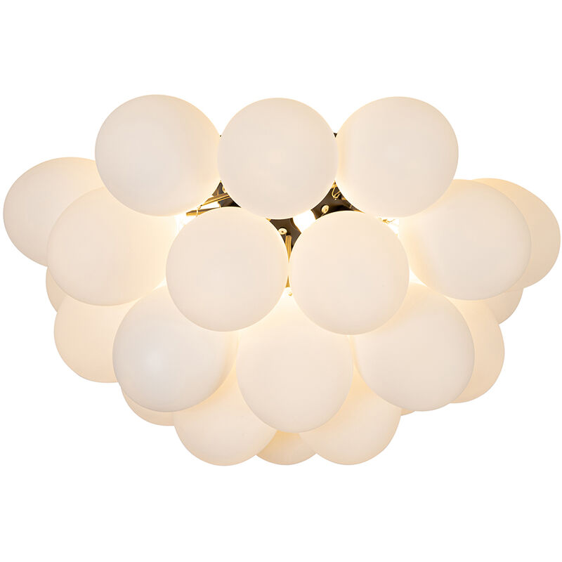 foto del prodotto qazqa lampada da soffitto uvas design vetro,acciaio bianco nero sfera max. 6 x watt