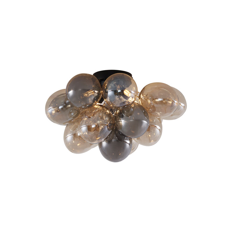 foto del prodotto qazqa lampada da soffitto uvas design vetro,metallo nero oro sfera max. 4 x watt
