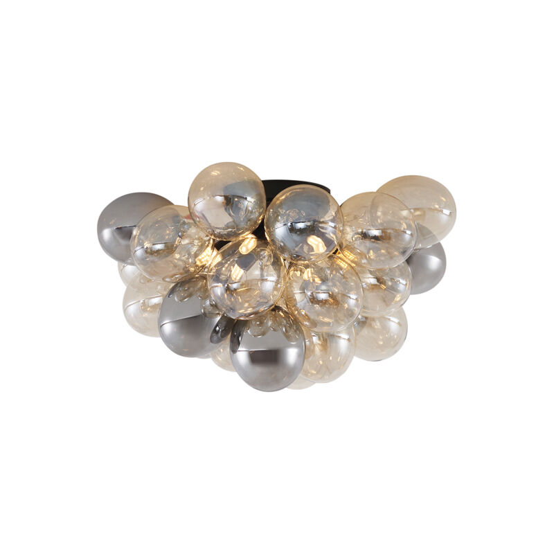 foto del prodotto qazqa lampada da soffitto uvas design vetro,metallo nero oro sfera max. 6 x watt
