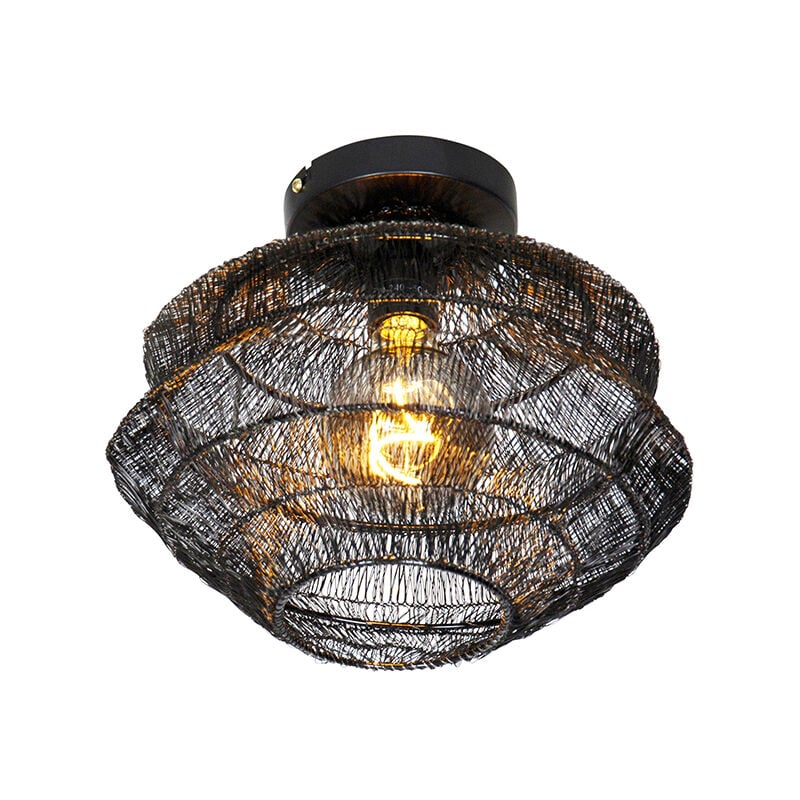 foto del prodotto qazqa lampada da soffitto vadi orientale acciaio nero tondo max. 1 x watt