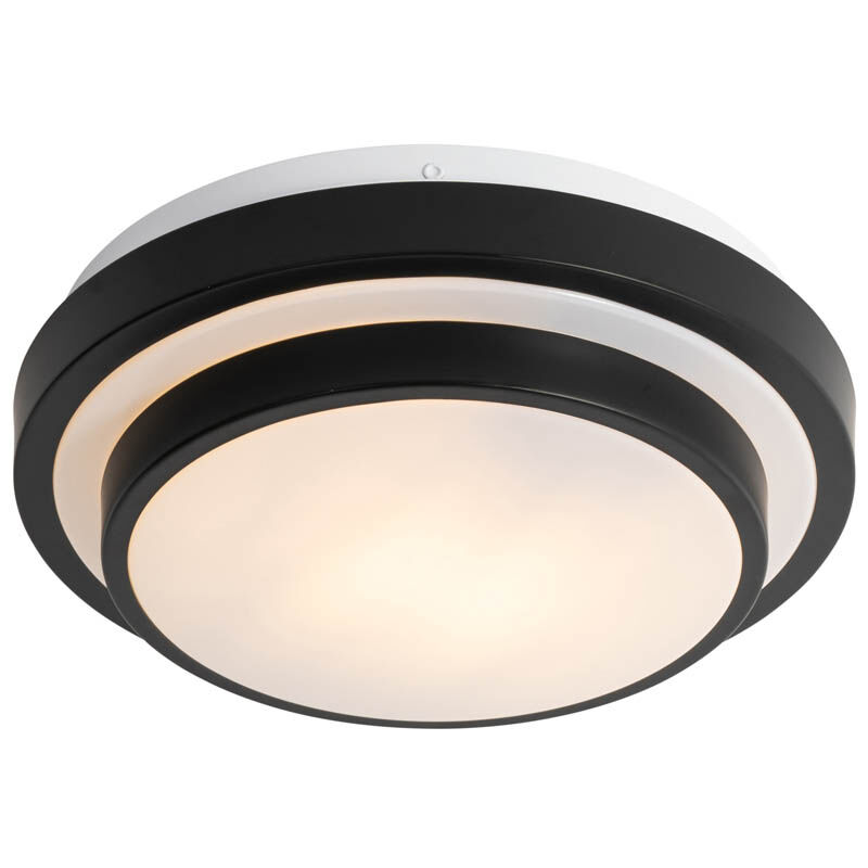foto del prodotto qazqa lampada da soffitto walden moderno acciaio,plastico nero bianco tondo max. 1 x watt