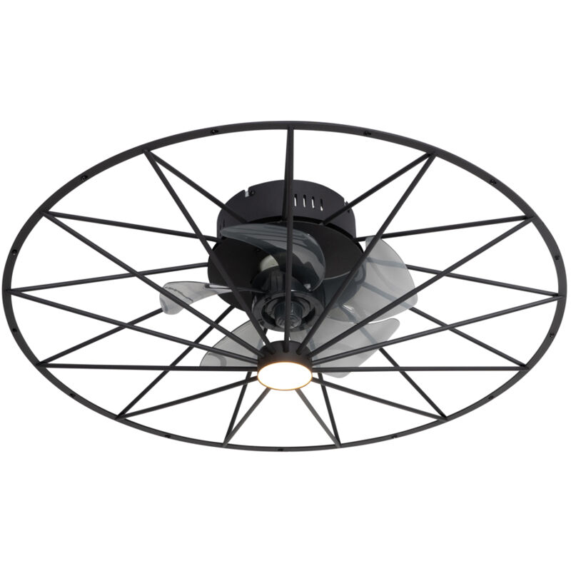 foto del prodotto qazqa lampada da soffitto yaran design alluminio,plastico nero tondo non sostituibile led max. 1 x 9 watt