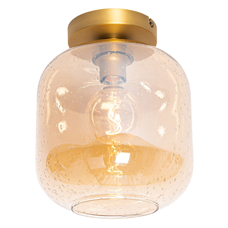 foto del prodotto qazqa lampada da soffitto zuzanna design vetro,acciaio arancia oro ottone tondo max. 1 x watt