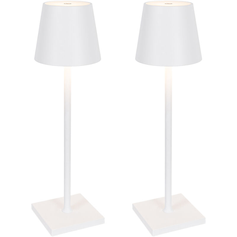 foto del prodotto qazqa lampada da tavolo janet moderno alluminio,plastico bianco oblungo non sostituibile led max. 1 x watt