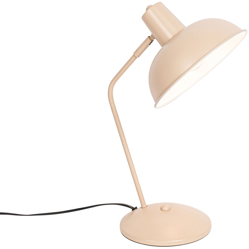 foto del prodotto qazqa lampada da tavolo milou retr acciaio beige tondo max. 1 x watt