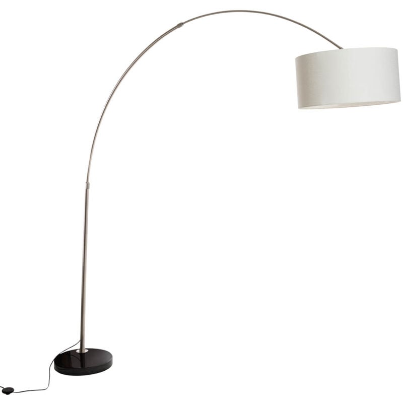 foto del prodotto qazqa lampada da terra arco booglamp xxl moderno tessuto,acciaio acciaio oblungo max. 1 x watt