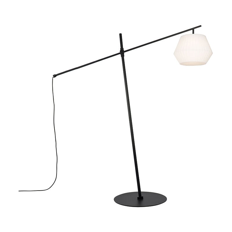foto del prodotto qazqa lampada da terra con braccio girevole robbert design acciaio,plastico,alluminio nero bianco oblungo max. 1 x watt