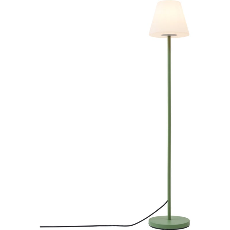 foto del prodotto qazqa lampada da terra con paralume virginia fl moderno acciaio,plastico verde bianco oblungo max. 1 x watt