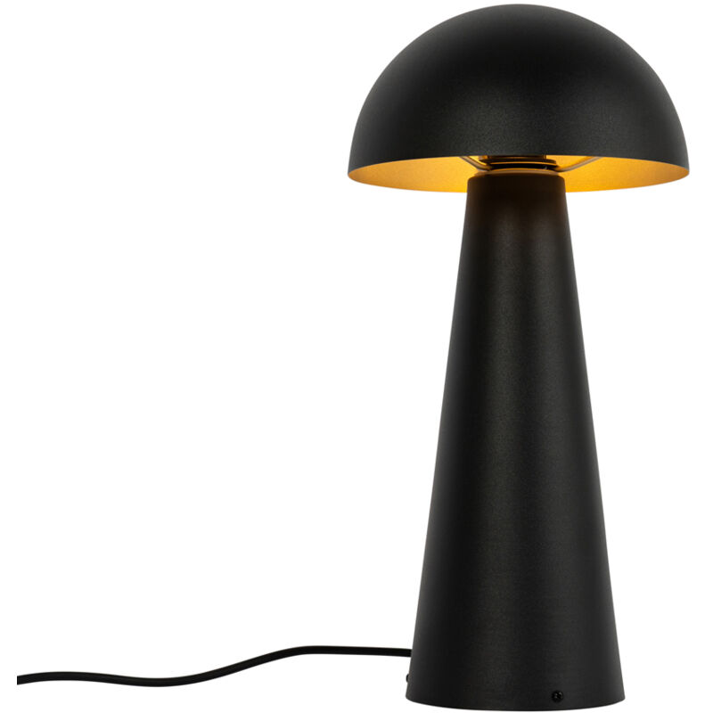 foto del prodotto qazqa lampada da terra mushroom design acciaio nero oro tondo max. 1 x watt