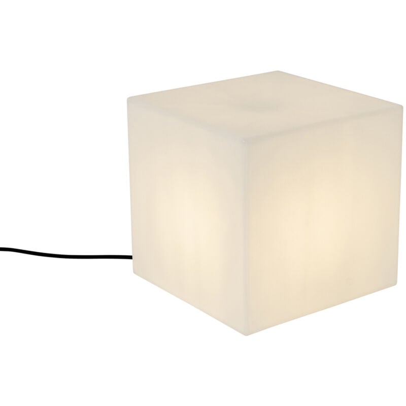 foto del prodotto qazqa - lampada da terra nura - moderno - plastico - bianco - cubo max. 1 x watt