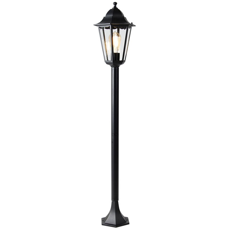 foto del prodotto qazqa lanterna havana classico alluminio,vetro nero oblungo e27 max. 1 x 7 watt