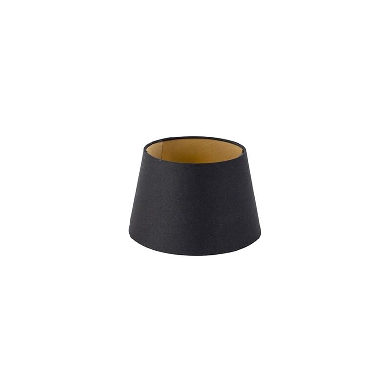 foto del prodotto qazqa moderno cotone paralume in cotone nero 20 15 13 con interno dorato ,