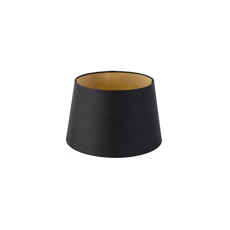 foto del prodotto qazqa moderno cotone paralume in cotone nero con interno dorato 25 20 16 ,
