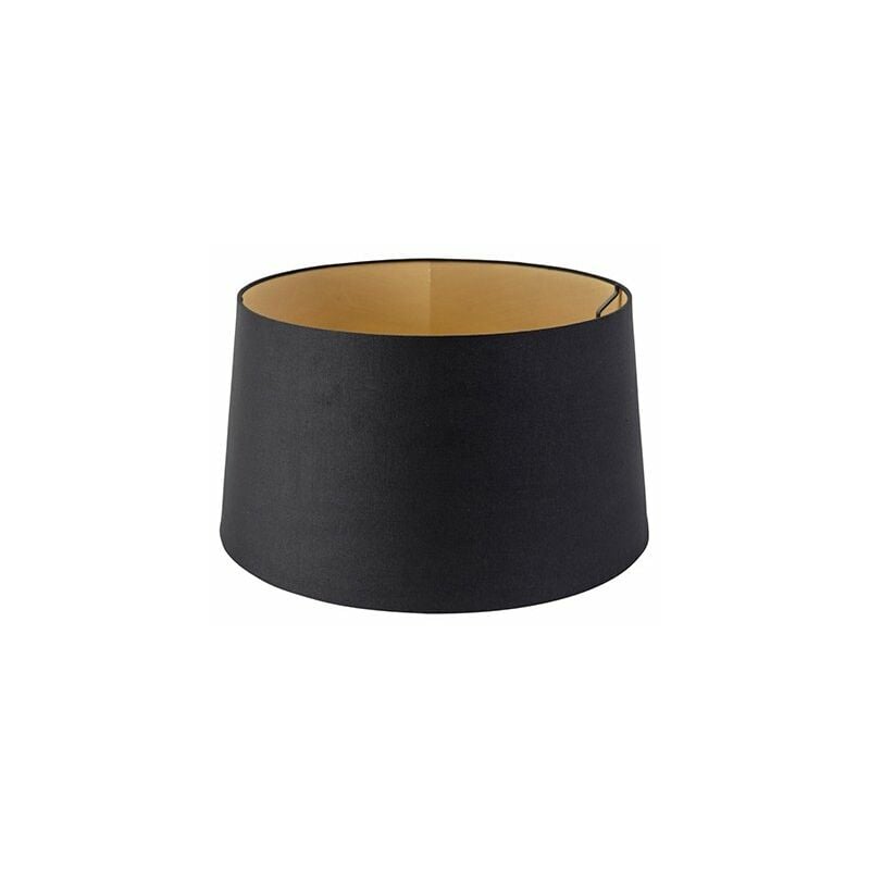 foto del prodotto qazqa moderno cotone paralume in cotone nero con interno dorato 40 35 22 ,
