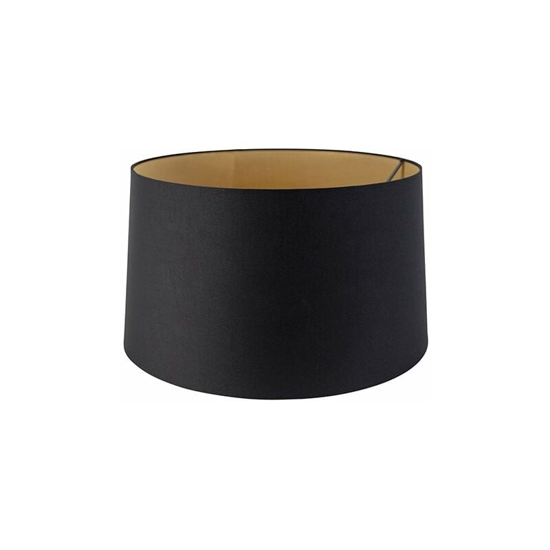 foto del prodotto qazqa moderno paralume in cotone nero 45 50 28 con interno dorato ,