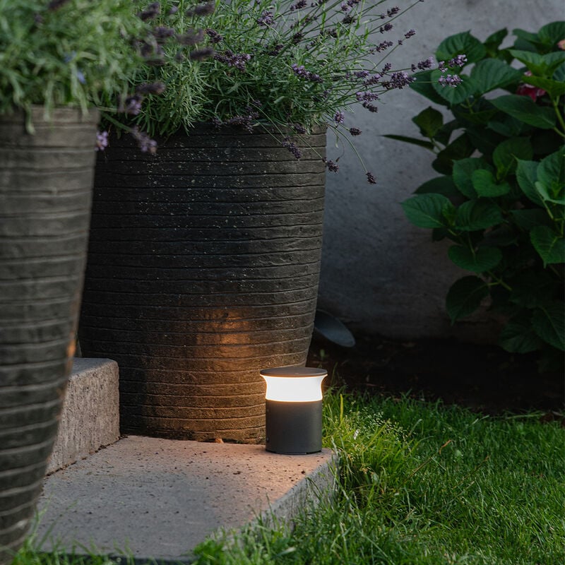 foto del prodotto qazqa palo da giardino bar moderno alluminio grigio scuro tondo non sostituibile led max. 1 x 10 watt