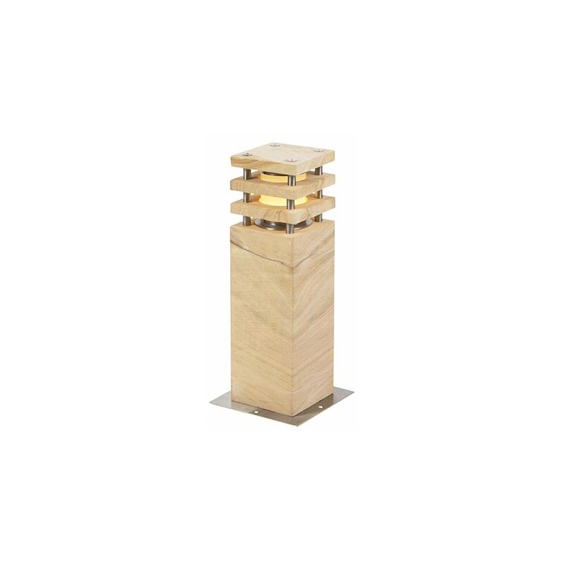 foto del prodotto qazqa palo da giardino grumpy moderno pietra calcestruzzo,acciaio inossidabile beige acciaio allungato max. 1 x watt
