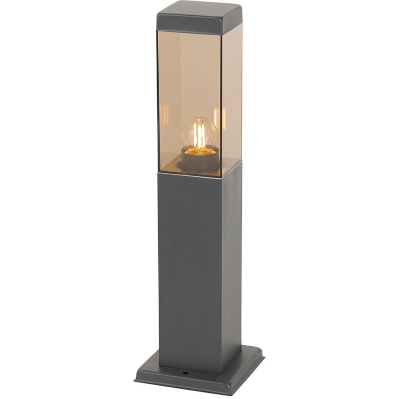foto del prodotto qazqa palo da giardino malios moderno acciaio inossidabile,plastico bronzo grigio scuro allungato max. 1 x watt