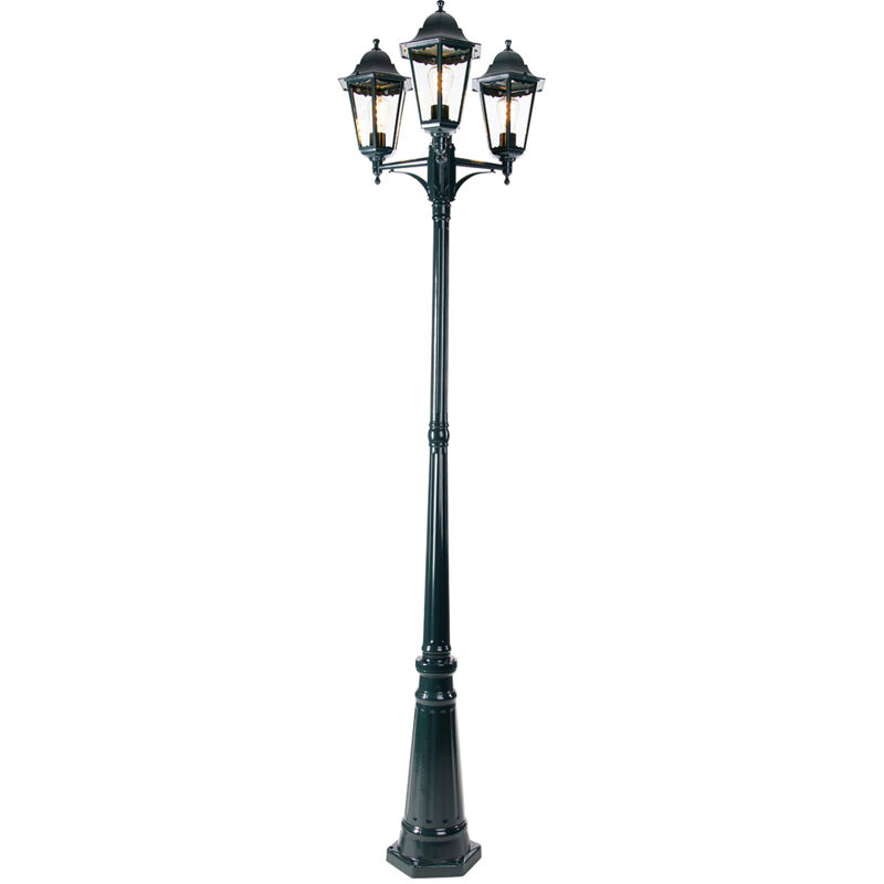 foto del prodotto qazqa palo da giardino new orleans classico alluminio,vetro verde oblungo max. 3 x watt