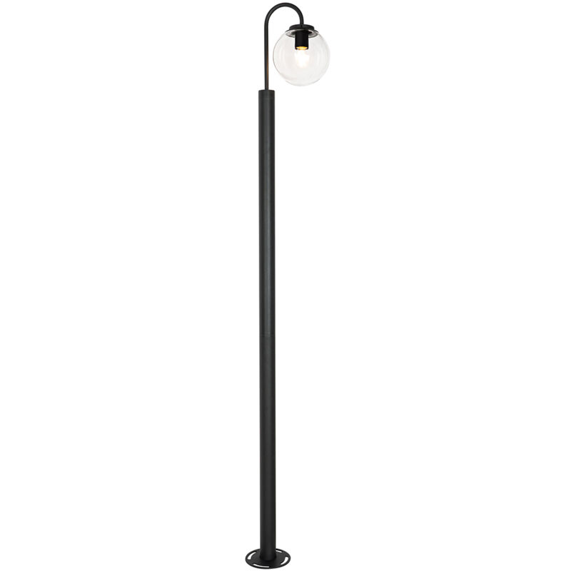 foto del prodotto qazqa palo da giardino sfera moderno alluminio,vetro nero oblungo max. 1 x watt