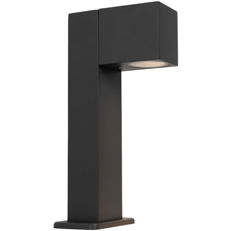foto del prodotto qazqa palo da terrazza baleno industriale alluminio,vetro grigio scuro oblungo max. 1 x watt