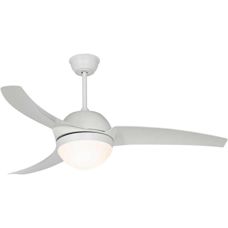 foto del prodotto qazqa ventilatori da soffitto bora moderno vetro,plastico,acciaio bianco tondo max. 2 x watt